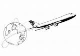Avion Vliegtuig Flugzeug Kleurplaat Aeroplano Malvorlage Avions Derivada Stampare Investigar Herunterladen Schoolplaten Téléchargez sketch template