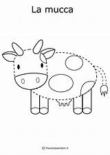 Tratteggiati Mucca Pregrafismo Animali Completare Autistici Pianetabambini Disegnare Infanzia Scheda Piccoli Fattoria Oggetti sketch template