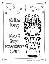 Lucy Coloring Saint Lucia St Worksheet Printable Printables Packet Version Reallifeathome Kids Activities Also Available Designlooter Catholic Santa Shop Use sketch template