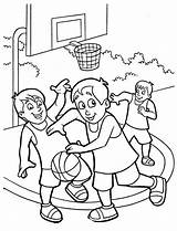 Coloring Basketball Pages Kids Playing Children Drawing Game Color Nba Street Printable Coloriage Getdrawings Print Justcolor Group sketch template
