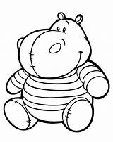 Hippo Coloring Pages Young Kids Colorkid Children sketch template