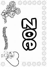 Zoe Coloring Pages Print Color Hellokids Names Name Girls Adult sketch template