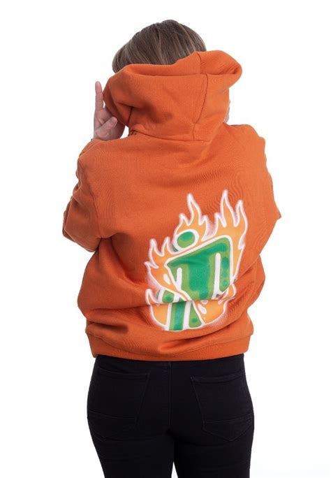 billie eilish airbrush flames blohsh orange hoodie official singer songwriter merchandise