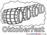 Oktoberfest Colouring Kids Printable Barrels Coloring Pages Sheet Title sketch template