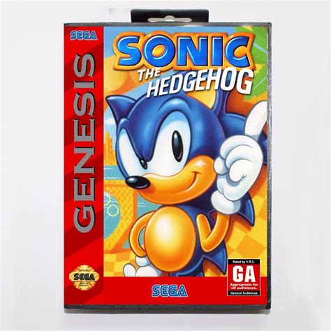 Sonic The Hedgehog 1 Game Cartridge 16 Bit Md Game Card With Retail Box
