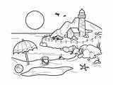 Coloring Pages Adults Landscape Landscapes Kids Scenery Nature Sheets Printable Summer Color Beach Print sketch template