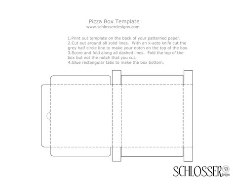printable mini pizza box template printable templates