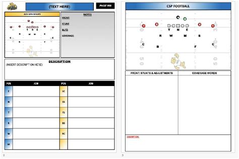 printable blank football formation sheets