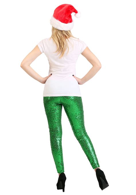 Tipsy Elves Women S Green Sequin Leggings