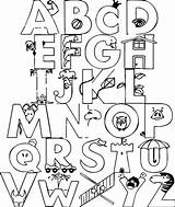 Coloring Alphabet Pages Letters Funny Printable Popular Toddler sketch template