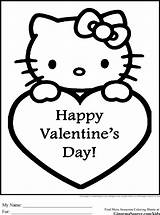 Coloring Valentines Pages Kitty Hello Colouring Valentine Printable Choose Board Sheets sketch template