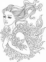 Coloring Pages Adult Artsy Line Book Kids Sheets Printable Sheet Drawing Mermaid Relief Stress sketch template