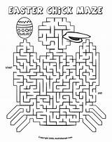 Easter Maze Pages Coloring Print sketch template