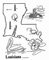 Louisiana Coloring State Map Outline Pages Printables Kids Symbols Flag Blank Usa Print States Bird Word Printable Culture Paste Doc sketch template