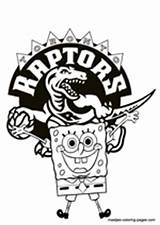 Toronto Raptors Coloring Pages Nba Spongebob Print sketch template