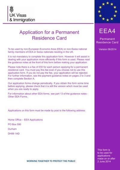 70 [pdf] Eea Permanent Residence Form Guidance Free Printable Docx