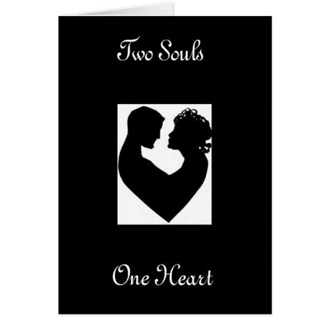 heart couple two souls one heart greeting card zazzle