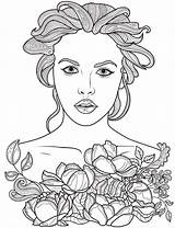 Coloring Pages Adults Faces Beautiful Women Face Woman Print Sheets Book Drawings African Choose Board sketch template