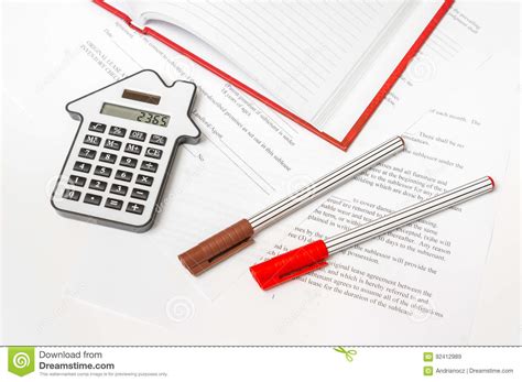 calculator  contract seal purchase  investment stock image image  office estate