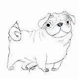 Pug Coloring Pages Cute Baby Puppy Print Printable Getcolorings Dog sketch template