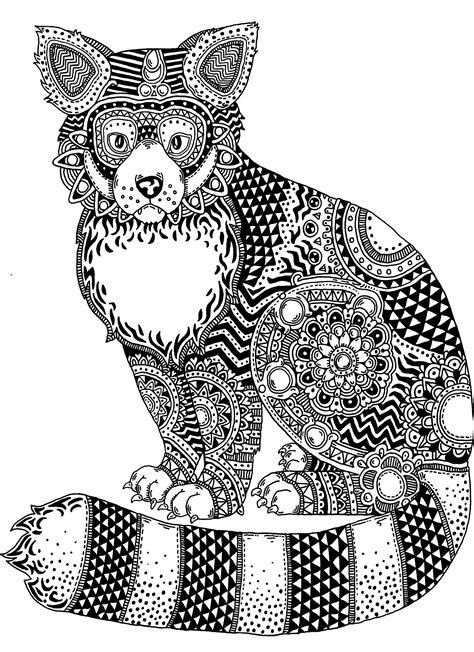 red panda zentangle   ink  illustration board janelle