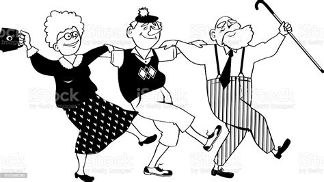 Dancing Seniors Clipart Stock Illustration Download