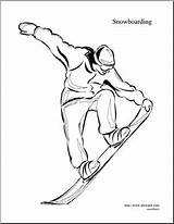 Snowboarding Coloring Snowboard Pages Drawing Getdrawings Getcolorings sketch template