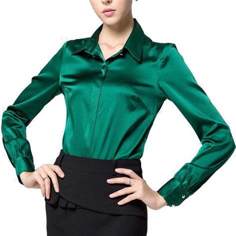 s xxxl women fashion silk satin blouse button ladies silk blouses shirt