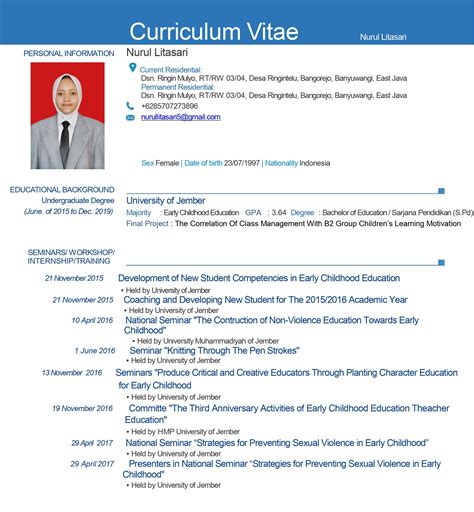 contoh cv menarik  contoh cv curriculum vitae  daftar images