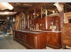 Antique Back Bar Mahogany Wood Deco Style Tavern Bar Man Cave Bar