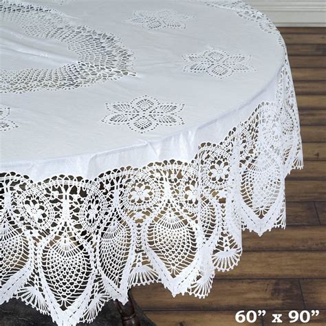 balsacircle    rectangular vinyl tablecloth  crochet lace