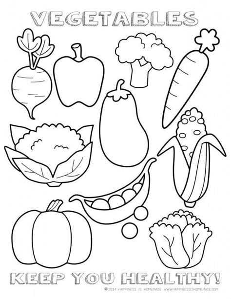 fruits  vegetables coloring worksheet