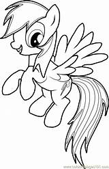 Rainbow Dash Coloring Pages Pony Little Print Magic Color Getcolorings Coloringpages101 Friendship sketch template