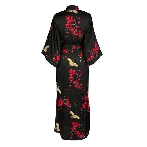 print kimono long robe cherry blossom and crane old shanghai online