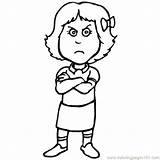 Angry Coloring Clipart Pouting Face Girl Mad Pages Little Cartoon Outline Frustrated Woman Girls Cliparts Clip Color Emotions Clipartbest Clipground sketch template