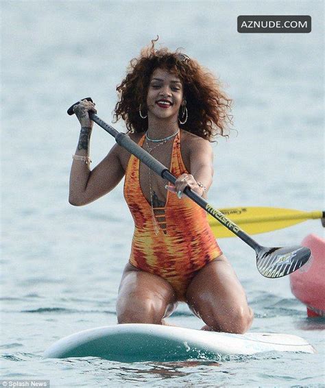 rihanna sexy boating in a swimsuit in barbados aznude