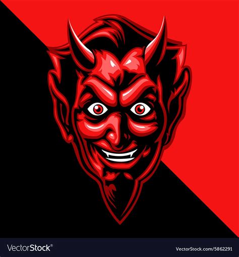 red devil face royalty free vector image vectorstock