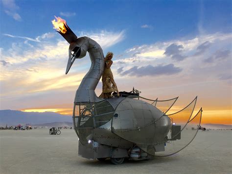 The Prodigal Swan Art Car Debuts At Burning Man Festival