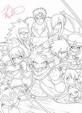 Coloriage Lineart Ausmalbilder Colorare Erza Lx Natsu Associée Personnages Disegnare Tales Japanese Malvorlagen Guild sketch template