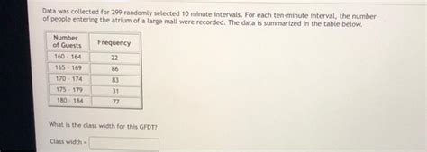 Data Was Collected For 299 Randomly Selected 10