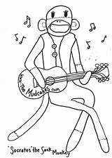 Sock Coloring Monkey Pages Printable Getcolorings Library Clipart Popular Line sketch template