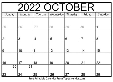 printable october  calendar templates  holidays