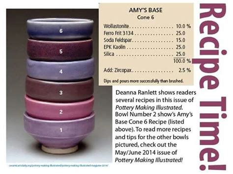 ceramic glaze recipes glazes  pottery glaze recipe