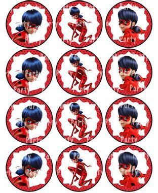 miraculous ladybug tags cupcake topper sticker label imprimibles