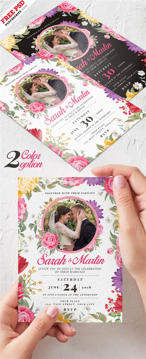 wedding invitation card design psd psdfreebiescom