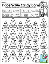 Value Place Worksheets Math Candy Coloring Corn Halloween Fun Worksheet Color October Grade 2nd 10s Activities 1s Games Printables Tons sketch template