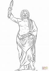 Zeus Gott Gods Supercoloring Griego Griechischen Griechische Malen Mythologie Zeichnet Dio Greci Greco Schritt sketch template
