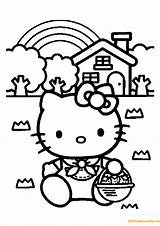 Hello Kitty Pages House Coloring Color sketch template