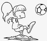 Calcio Colorare Gioca Ragazza Femminile Circolo Disegnare Pallone sketch template