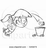 Clipart Tossing Garbage Royalty Trash Cartoon Girl Rf Illustrations Toonaday sketch template